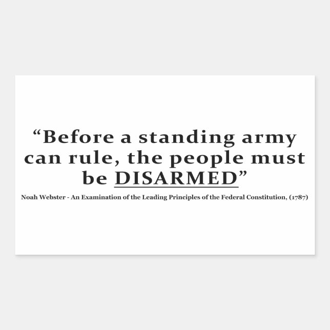 Pegatina Rectangular Antes de que el ejército pueda gobernar, la gente  (Anverso)