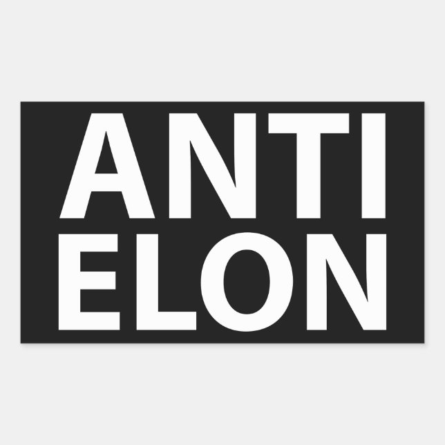 PEGATINA RECTANGULAR ANTI ELON (Anverso)
