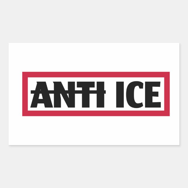 Pegatina Rectangular Anti ICE (Anverso)