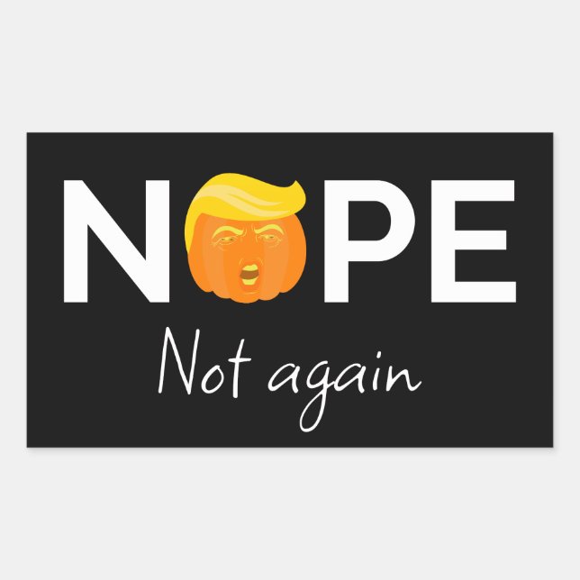 Pegatina Rectangular Anti-Trump - No, no más edición Halloween I (Anverso)