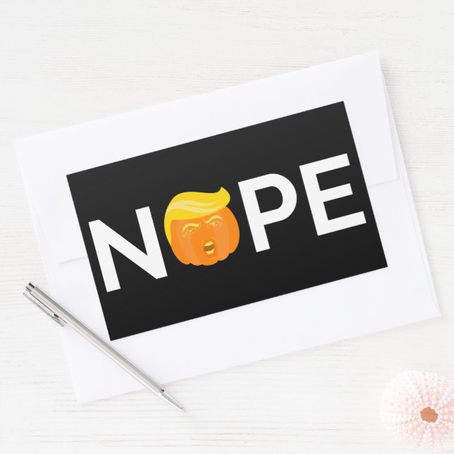 Pegatina Rectangular Anti-Trump - Nope Halloween Edition I (Sobre)