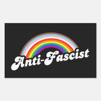 Pegatina Rectangular Antifascista LGBTQ+