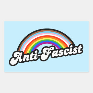 Pegatina Rectangular Antifascista LGBTQ+