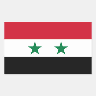 Pegatina Rectangular Antigua bandera de Siria