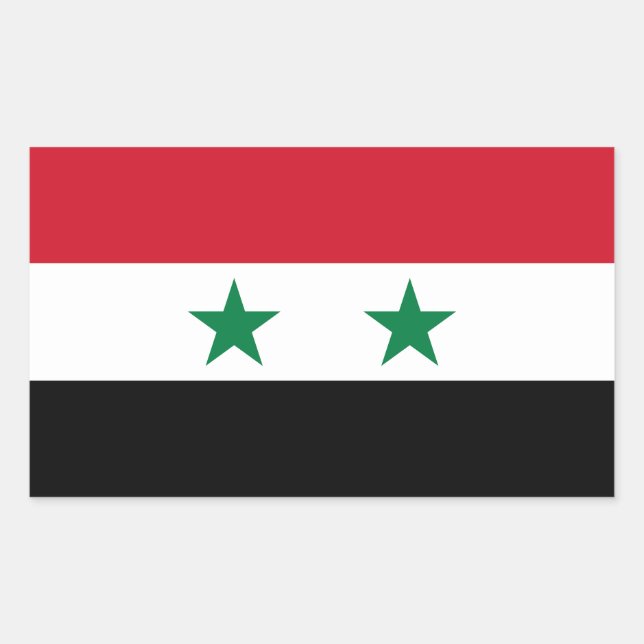 Pegatina Rectangular Antigua bandera de Siria (Anverso)