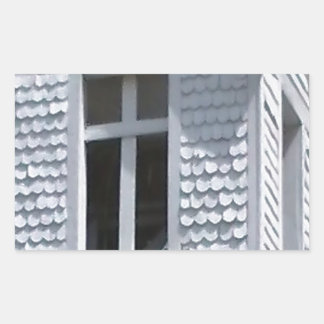 Pegatina Rectangular antigua iglesia blanca en las montañas
