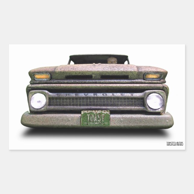 Pegatina Rectangular Antiguo camionero de Rat Rod de cosecha Vintage Zo (Anverso)