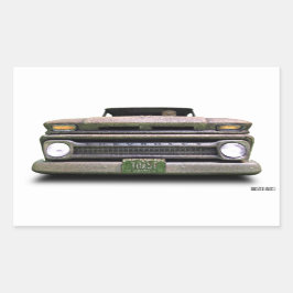 Pegatina Rectangular Antiguo camionero de Rat Rod de cosecha Vintage Zo