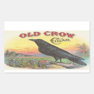 Pegatina Rectangular Antiguo Crow