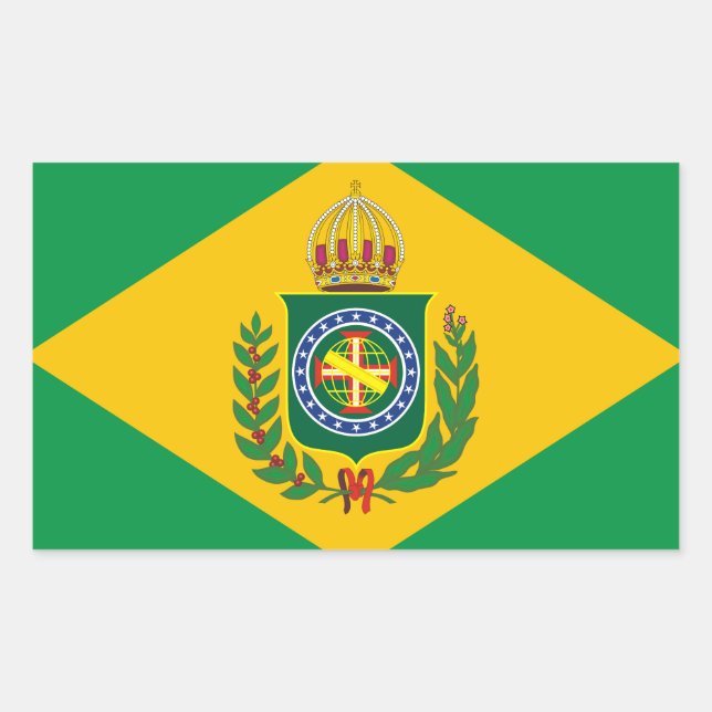 Pegatina Rectangular Antiguos Pegatinas de bandera de Brasil (Anverso)