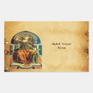 Pegatina Rectangular ANTIQUE RENAISSANCE TAROTS 14 TEMPERANCE Parchment