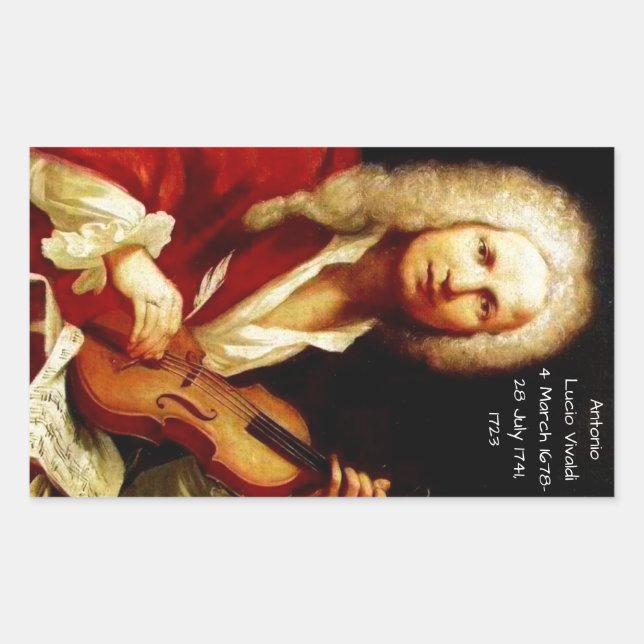 Pegatina Rectangular Antonio Lucio Vivaldi 1723 (Anverso)