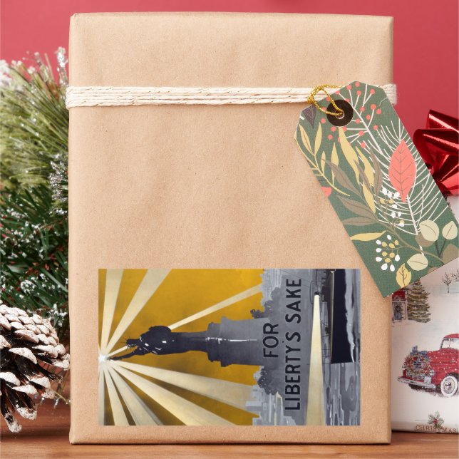 Pegatina Rectangular Antorcha de la Estatua de la Libertad y Armada de  (Vacaciones)