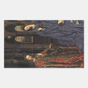 Pegatina Rectangular Anunciación de Jan van Eyck