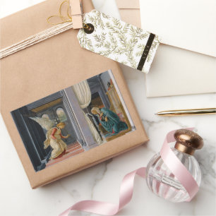 Pegatina Rectangular Anunciación de Sandro Botticelli