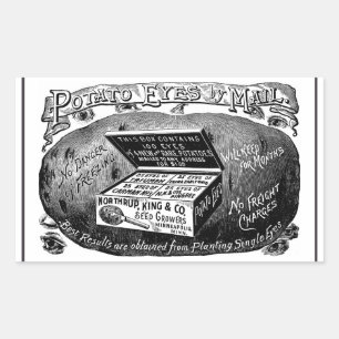 Pegatina Rectangular Anuncio de patatas antiguas extrañas