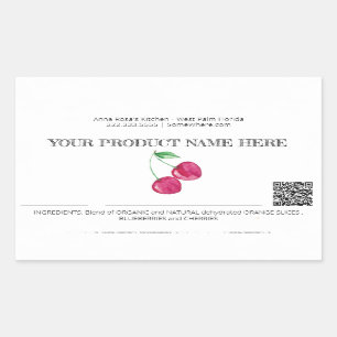 Pegatina Rectangular *~* AP30 DEHIDRATED Fruit QR PHOTO CHEERY