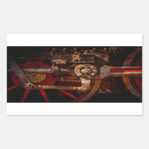 Pegatina Rectangular Aparato vintage del tren de vapor