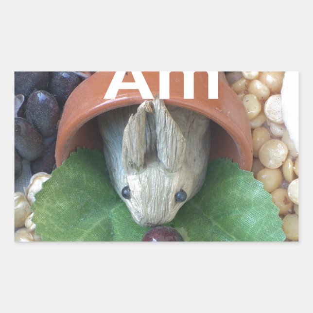 Pegatina Rectangular Aperitivo de conejo (Anverso)