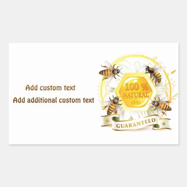 Pegatina Rectangular Apiarista del apicultor de miel de abeja (Anverso)