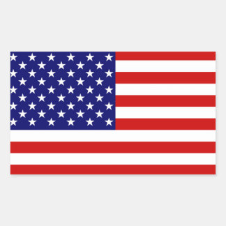 Pegatina Rectangular Apilamiento de la bandera de Estados Unidos