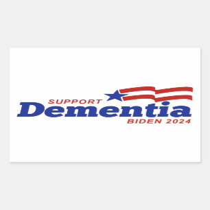 Pegatina Rectangular Apoya a Dementia Biden 2024