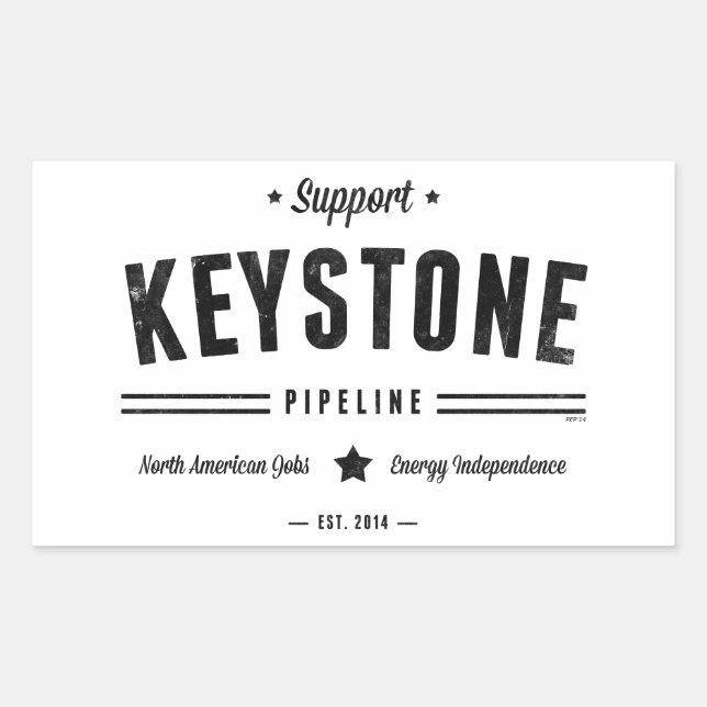 Pegatina Rectangular Apoyar El Gasoducto Keystone (Anverso)