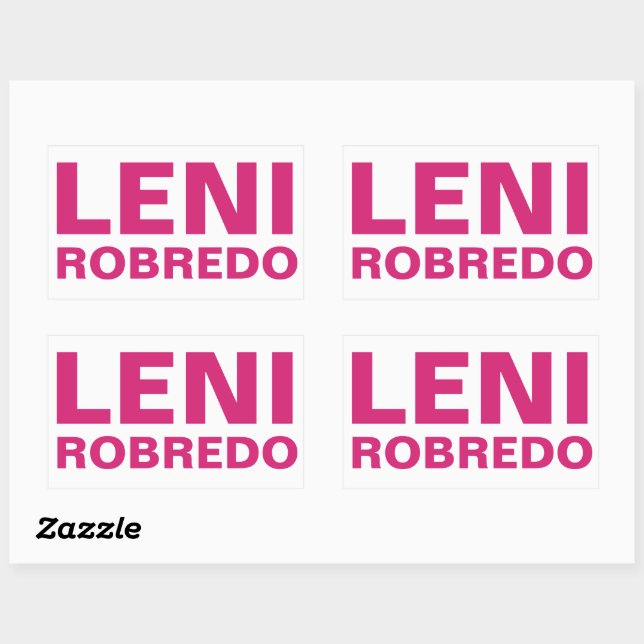 Pegatina Rectangular Apoyo al PERSONALIZABLE de la vicepresidenta LENI  (Hoja)