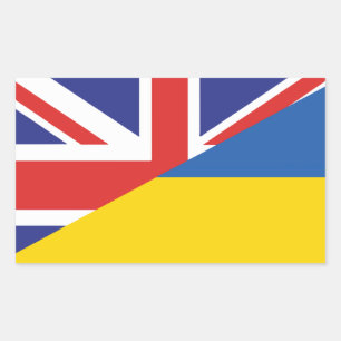 Pegatina Rectangular Apoyo británico hacia el Sherpa Blanket de Ucrania