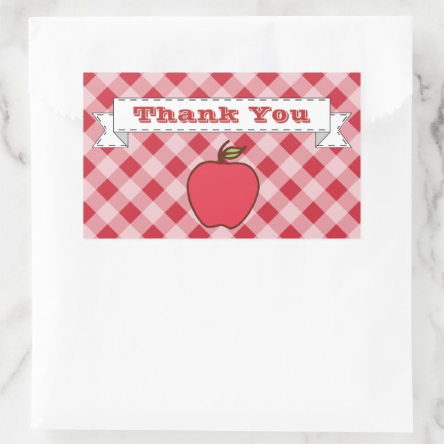 Pegatina Rectangular Apple Gracias Pegatinas (Bolso)