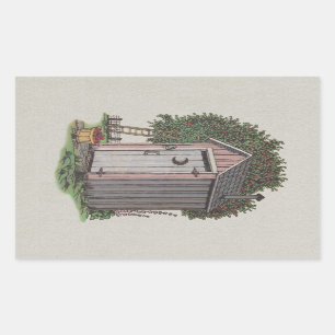 Pegatina Rectangular Apple Orchard Outhouse