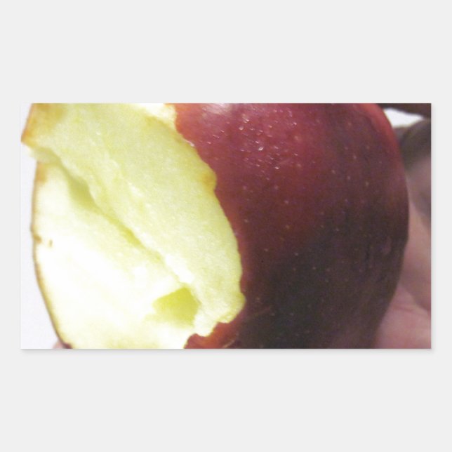 Pegatina Rectangular Apple roja mordida (Anverso)