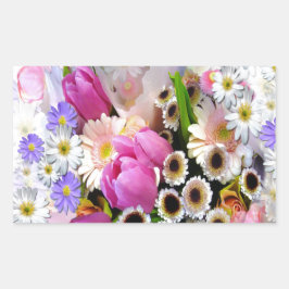 Pegatina Rectangular April Bouquet