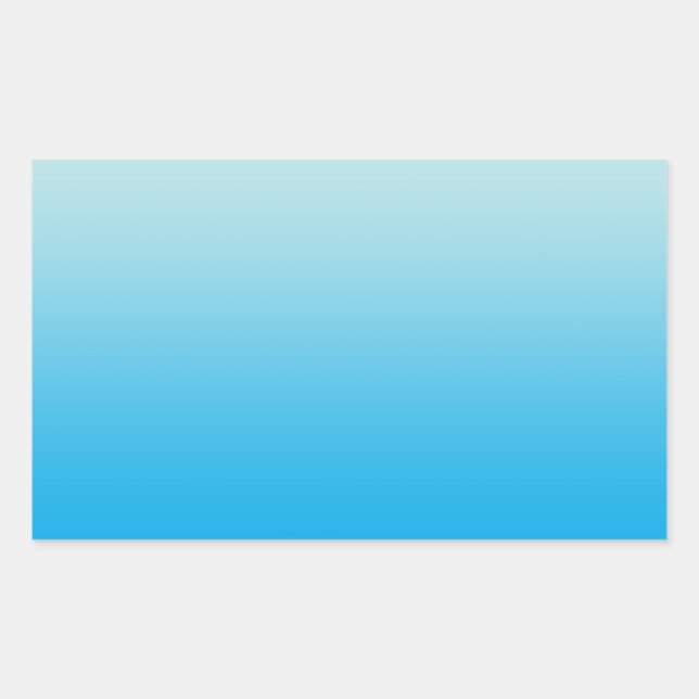 Pegatina Rectangular Aqua Blue Ombre (Anverso)
