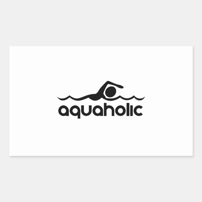 Pegatina Rectangular Aquaholic (Anverso)