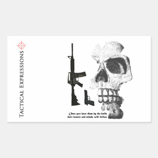 Pegatina Rectangular AR15 92FS con cráneo