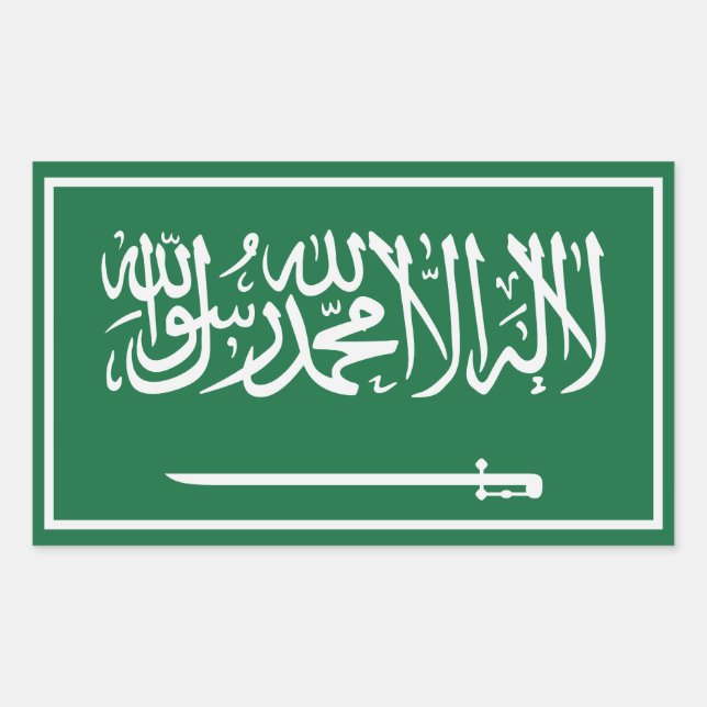 Pegatina Rectangular Arabia Saudita (Anverso)