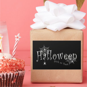 Pegatina Rectangular Arañas y telarañas sobre Halloween