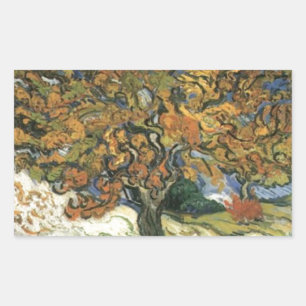 Pegatina Rectangular Árbol de moras por van Gogh