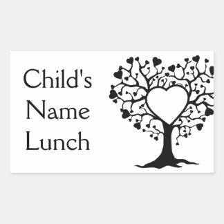 Pegatina Rectangular Árbol del corazón