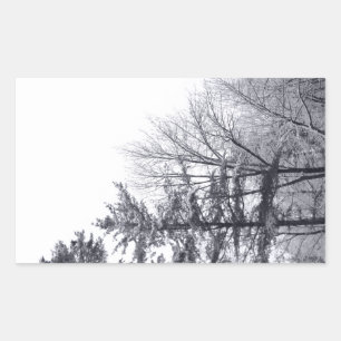 Pegatina Rectangular Árboles cubiertos de nieve:Vertical