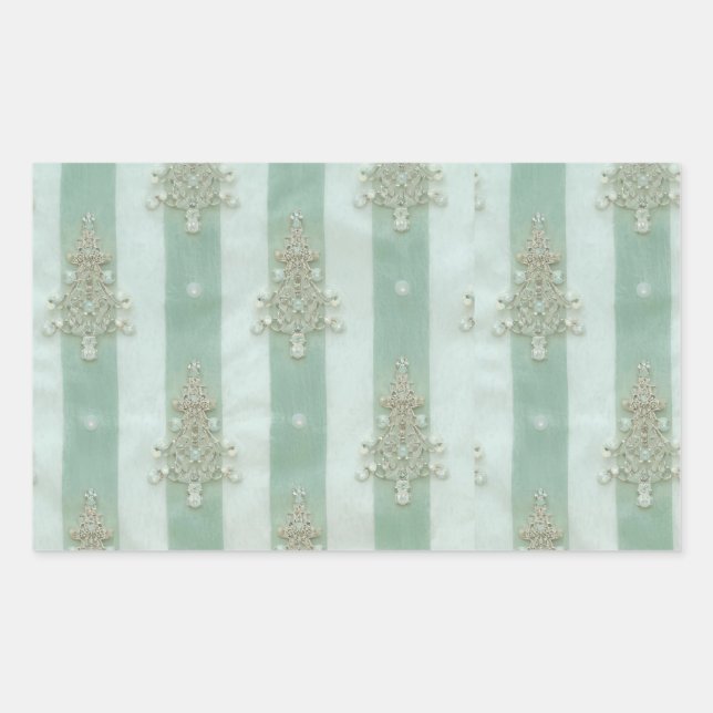 Pegatina Rectangular Árboles de diamante con aspecto de terciopelo con  (Anverso)