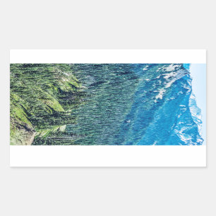 Pegatina Rectangular Árboles y rocas