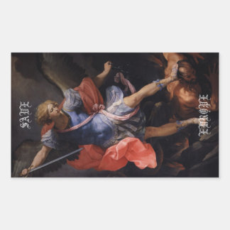 Pegatina Rectangular Arcángel Michael "SAVE EUROPE"