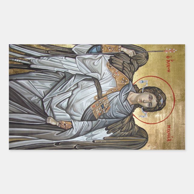 Pegatina Rectangular Archangel Michael (Anverso)