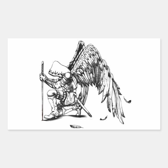 Pegatina Rectangular ArchAngel Warrior (Anverso)
