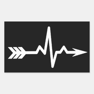 Pegatina Rectangular Archery Heartbeat deporte