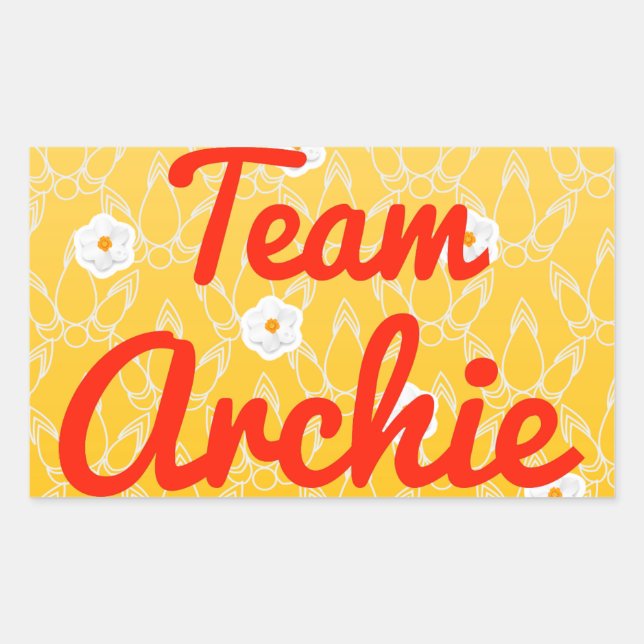 Pegatina Rectangular Archie de equipo (Anverso)