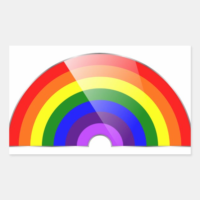 Pegatina Rectangular Arcoiris (Anverso)