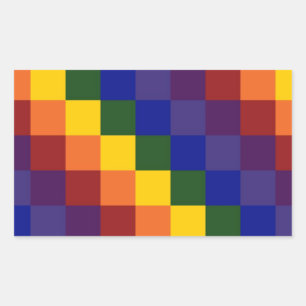 Pegatina Rectangular Arcoiris bajo control